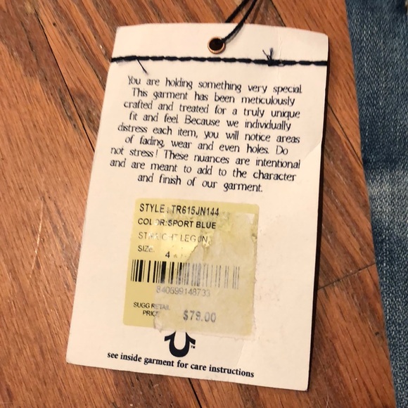 True Religion Straight Leg Boys Jeans Sz 4 - Picture 5 of 8